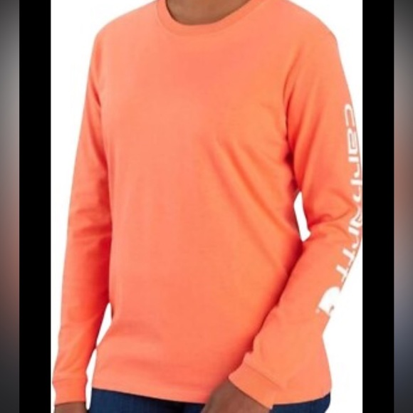 Carhartt loose fit pale orange long sleeve shirt size XS - Picture 2 of 5